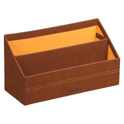 Rhodiarama porte-courrier simili cuir italien 25x10x14 cm - Cuivre