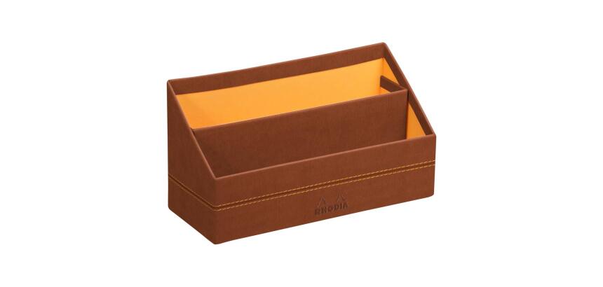 Rhodiarama porte-courrier simili cuir italien 25x10x14 cm - Cuivre