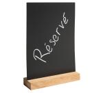 Support visuel vertical ardoise avec socle bois A4 - Noir