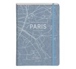 Jeans métro, Carnet rembordé rigide A5 - 14,8 x 21 cm, 96 pages, ligné, poche à soufflet, ass. - Bleu jeans