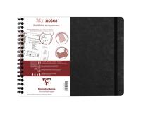 My.Notes Age Bag cahier reliure intégrale à marges détachables B5 paysage 120 pages détachables ligné + cadre en-tête - Noir