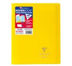 Cahier piqué Koverbook 17x22cm 96 pages grands carreaux couverture polypropylène transparent - Assortis