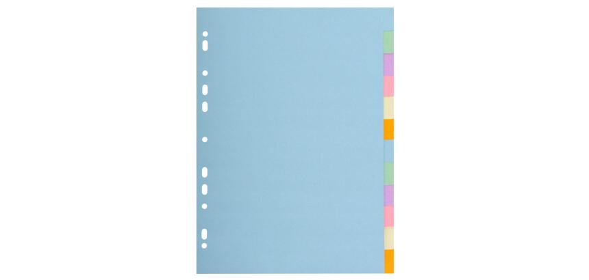 Separadores Cartulina reciclada pastel 3/10º - 170g/m 2 - Colores surtidos