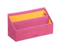 Rhodiarama porte-courrier simili cuir italien 25x10x14 cm - Fuchsia