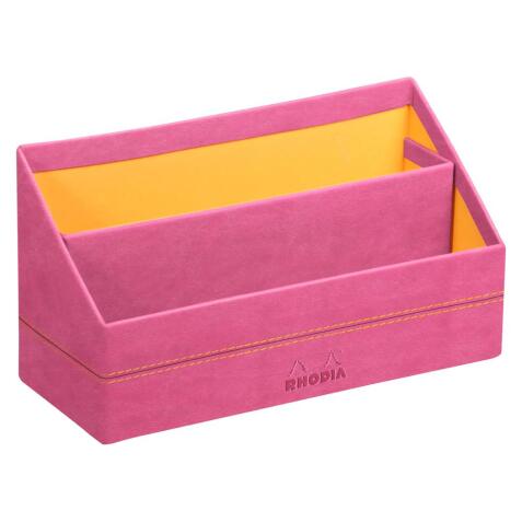 Rhodiarama porte-courrier simili cuir italien 25x10x14 cm - Fuchsia