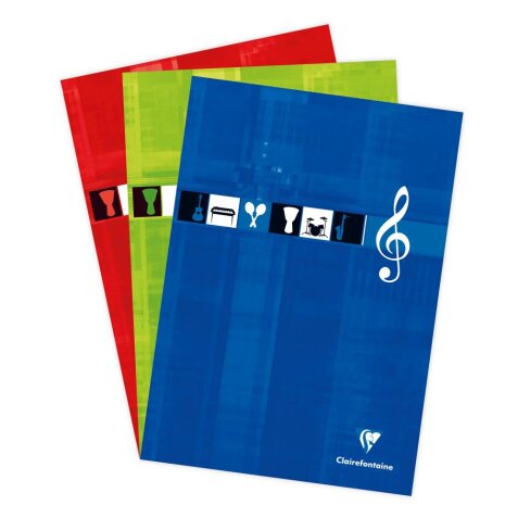 Bloc Musique encollé en-tête A4 100 pages Couleur aléatoire - Assortis