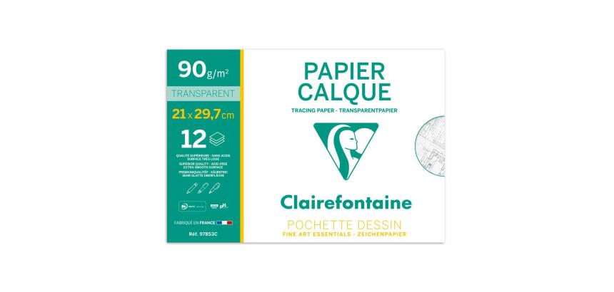 Papier Calque pochette 12F A4 90/95g
