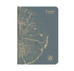 Carnet piqué FOREVER PREMIUM 100% recyclé A5 96 pages ligné papier recyclé blanc 90 g - Gris plomb