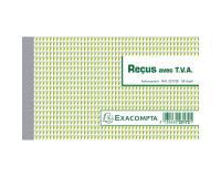  Manifold Reçus avec T.V.A. 10,5x18cm 50 feuillets dupli autocopiants - texte FR