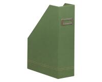 Rhodiarama porte-revues simili cuir italien 10x25x31 cm - Sauge