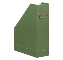 Rhodiarama porte-revues simili cuir italien 10x25x31 cm - Sauge