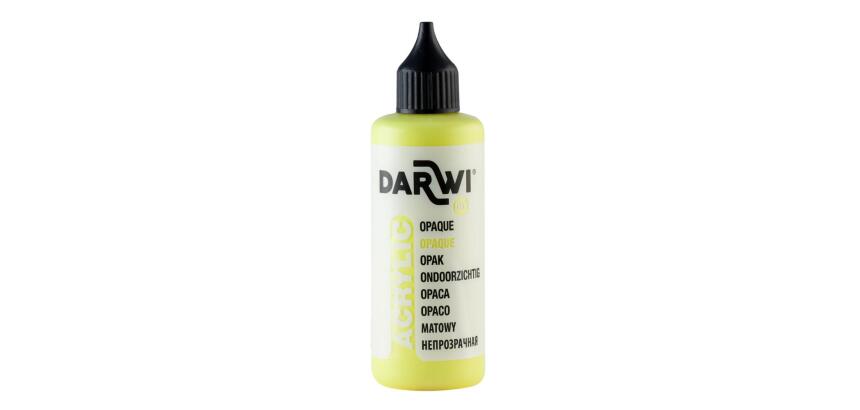 Darwi Flacon de 80 ml de Peinture Acrylique Universelle Opaque - Jaune citron