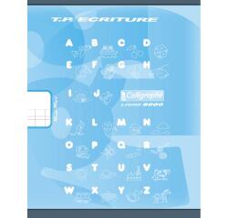 Cahier Travaux Pratiques Écriture piqué 8000 CARTE 17x22 cm 32 pages double ligne 3 mm + interligne verticale/uni 90 g - Bleu