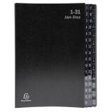 Trieur rigide Economique Ordonator 32 compartiments alphanumériques - 24x34cm - Noir