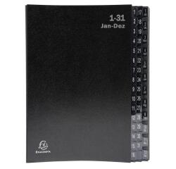 Trieur rigide Economique Ordonator 32 compartiments alphanumériques - 24x34cm - Noir