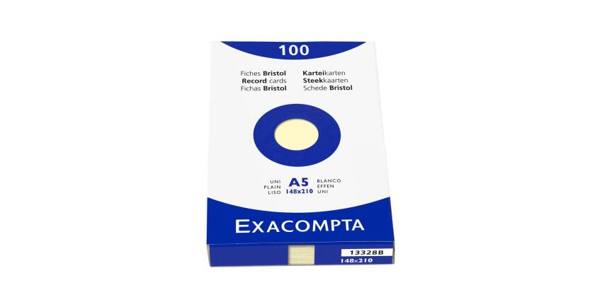 Étui de 100 fiches - bristol uni non perforé 148x210mm