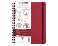 My.Notes Age Bag carnet reliure intégrale à marges détachables A5+ 120 pages détachables ligné + cadre en-tête - Rouge