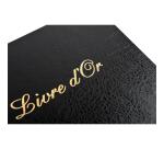 Livre d'or Balacron avec titre 140 pages blanches - 21x19 cm vertical - Noir