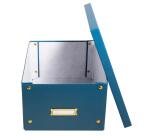 Cajas de almacenamiento NeoDeco - 29x38x19 cm, A4+ - Azul de Francia