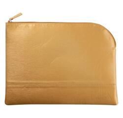 Rhodiarama pochette zippée en simili cuir - taille L (21x28 cm) - Or