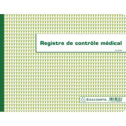Piqûre 24x32cm - Registre de Contrôle médical - folioté - 60 pages