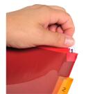 Intercalaires A4 PP transparent couleurs avec porte étiquette 8 positions