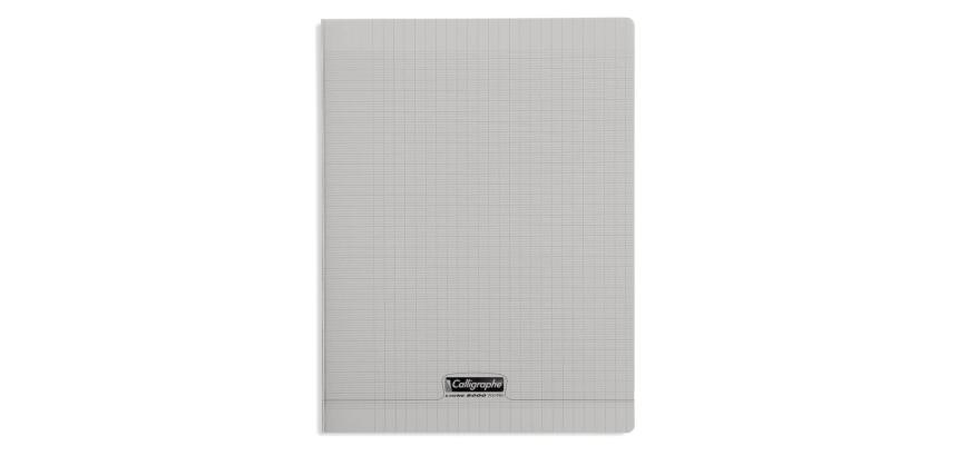 Cahier piqué 8000 POLYPRO 24x32 cm 96 pages grands carreaux 90 g - Gris