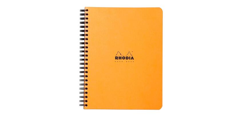 Notebook Rhodia Classic reliure intégrale O&B 16x21 cm 160 pages petits carreaux 5x5 détachables 80g - Assortis