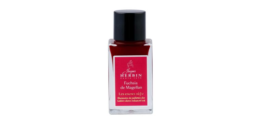 Encre 1670 à paillettes dorées 15ml - Fuchsia de Magellan
