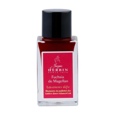 Encre 1670 à paillettes dorées 15ml - Fuchsia de Magellan