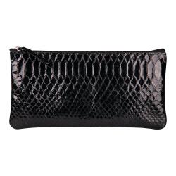 REPTILE DESIGN Trousse plate 22x11 cm, Python noir - Python noir
