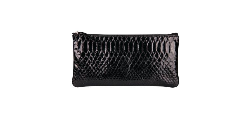 REPTILE DESIGN Trousse plate 22x11 cm, Python noir - Python noir