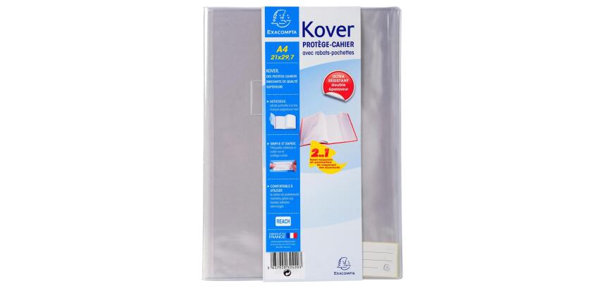 Protège-cahier translucide Kover® - 21x29,7cm - Incolore