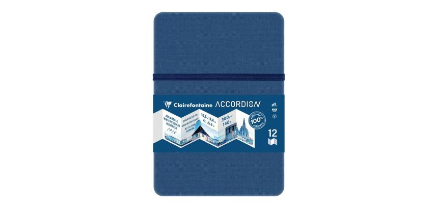 Accordion Book carnet accordéon 9F A6 300g - Bleu