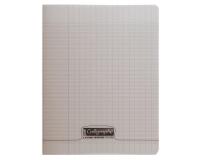 Cahier piqué 8000 POLYPRO 17x22 cm 48 pages grands carreaux 90 g - Gris