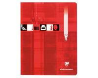 Cahier Dessin piqué 17x22cm 32 pages quadrillé 10x10 Rouge - Rouge