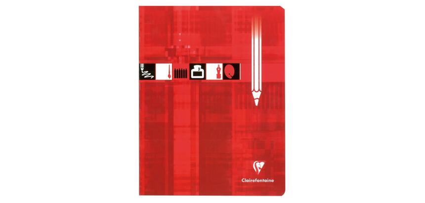 Cahier Dessin piqué 17x22cm 32 pages quadrillé 10x10 Rouge - Rouge