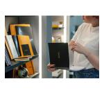 Reversebook Rhodiactive 90g reliure intégrale 21x21 cm 160 pages petits carreaux 5x5 microperforé non perforé - Noir