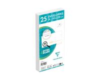 Paquet de 25 Enveloppes Blanches DL-110x220 mm - Précasées - Auto-Adhésives - 80g/m2 - Blanc