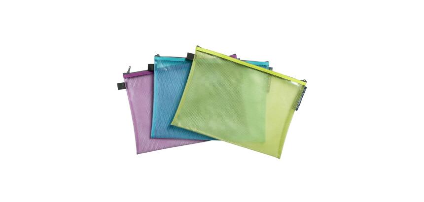 Pochette à fermeture éclaire en plastique souple Pop'N Co - Couleurs assorties
