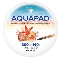 Feuilles rondes Aquapad papier aquarelle Ø15cm 20F 300g