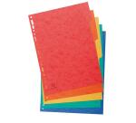 Intercalaires carte lustrée 225g 5 positions - A4 - Couleurs assorties