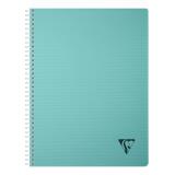 Cahier reliure intégrale Linicolor ESSENCE A4 180 pages petits carreaux couverture plastique polypropyène rainuré - Bleu lagon