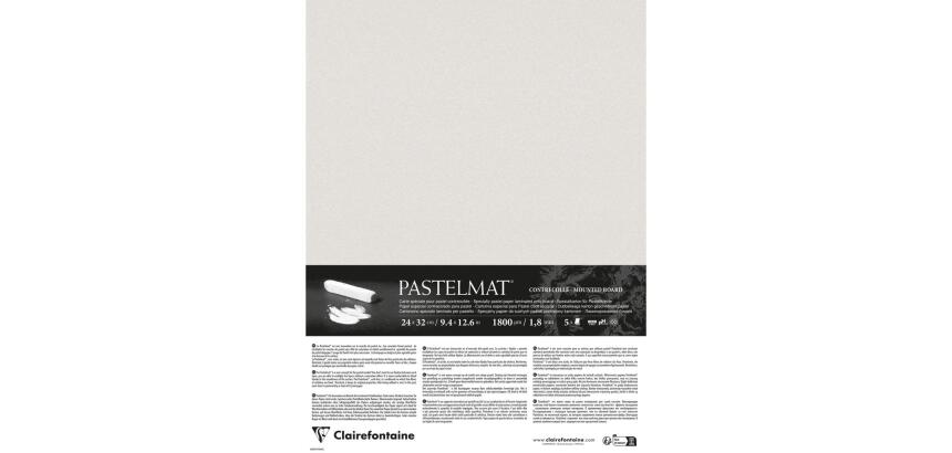 Pastelmat contrecollé 5 feuilles 24x32cm - Gris clair