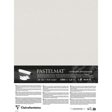 Pastelmat contrecollé 5 feuilles 24x32cm - Gris clair