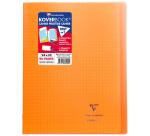 Cahier piqué Koverbook 24x32cm 96 pages grands carreaux couverture polypropylène transparent