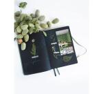 Rhodiarama Goalbook Creation rembordé rigide A5 160 pages papier Maya noir lisse dot 120g avec élastique - Céladon