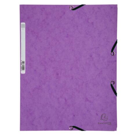 Carpetas con gomas y 3 solapas Cartulina lustrada 355 g/m2 - Morado