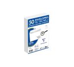Enveloppe Clairefontaine 90 g/m² sans fenêtre blanche avec bande de protection - Paquet de 50
