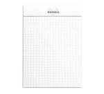 Bloc agrafé Rhodia N°13 10,5x14,8 cm 80 feuillets petits carreaux 5x5 80g - Blanc